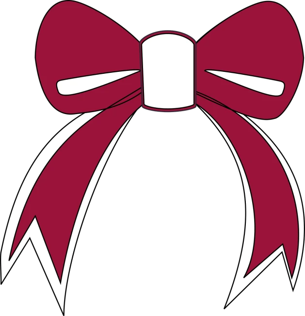 a red and white bow on a black background, a digital rendering, inspired by Masamitsu Ōta, sōsaku hanga, miami heat colors, cartoon illustration, maroon and white, high res photo