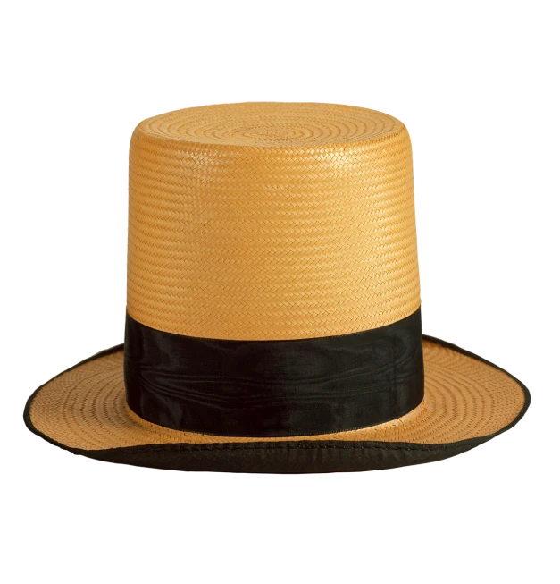 a straw hat with a black band, by Adam Chmielowski, on a black background, 1 8 8 0 s style, 3 4 5 3 1, presidential