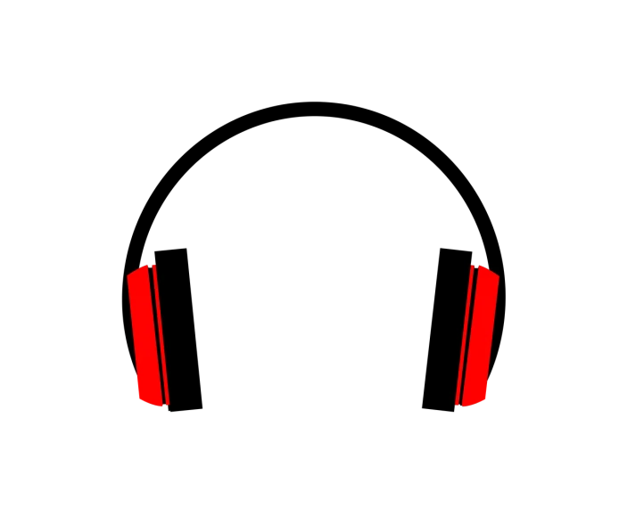 a pair of red headphones sitting on top of a black surface, a computer rendering, inspired by Andrei Kolkoutine, minimalism, like ironman, symmetry illustration, looking from behind, top down photo