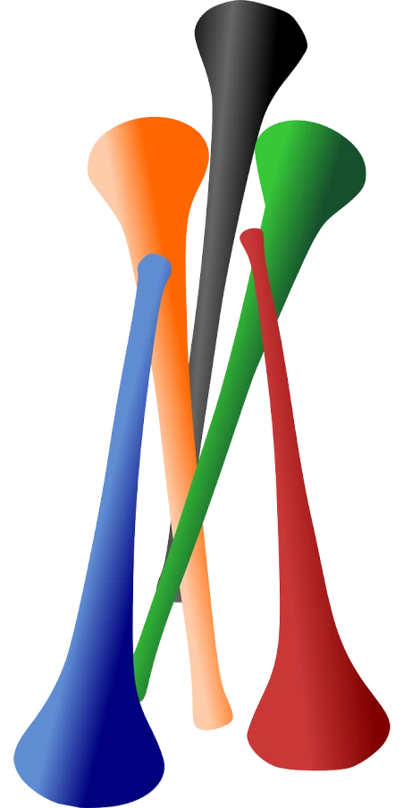 a group of colorful vases sitting next to each other, a digital rendering, flickr, conceptual art, baseball bat, modern - art - vector, elongated arms, 3/4 view from below