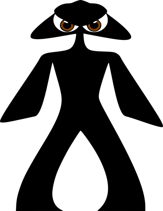 a black silhouette of an owl with orange eyes, polycount, sōsaku hanga, a humanoid mosquito, human - shaped, diffuse outline, with blackness instead of eyes