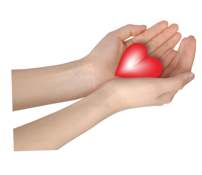 a person holding a red heart in their hands, a digital rendering, by Ayako Rokkaku, hurufiyya, rubbing hands!!!, effective altruism, thin healing glowing devices, maya takamura