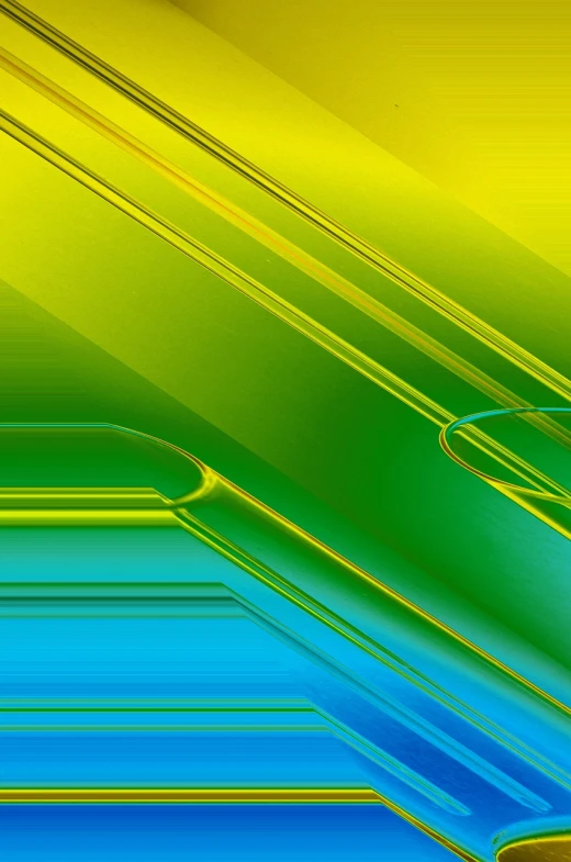 a close up of a cell phone on a table, by Richard Carline, computer art, gradient and patterns wallpaper, some yellow green and blue, abstract background, glossy surface