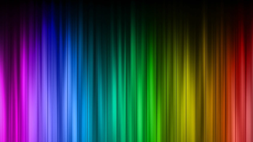 a rainbow colored wallpaper with a black background, inspired by Richter, minimalism, brand colours are green and blue, spectral evolution, glowing drapes, many colors in the background
