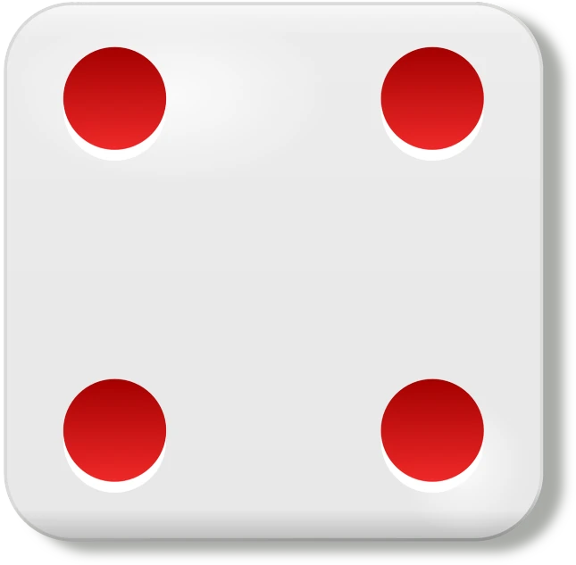 a white dice with red dots on it, by Josetsu, flat cel shaded, four, images, watch photo