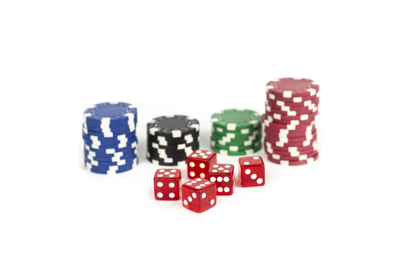 a pile of dice sitting on top of a table, chips, set against a white background, 3 4 5 3 1, full product shot