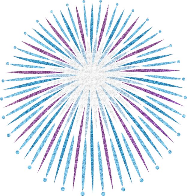 a blue and purple firework on a black background, inspired by Hanabusa Itchō II, kinetic pointillism, huge prismatic glowing sun, purple and white thich cloak, tee shirt graphic, pink white turquoise