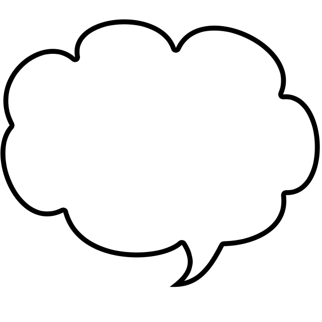 a white speech bubble on a black background, vector art, inspired by David B. Mattingly, deviantart, [ digital art, cumulus, 2 0 5 6 x 2 0 5 6, on white