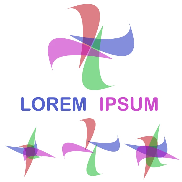 a cross made out of colorful shapes on a white background, abstract illusionism, turbines, language learning logo, translucent pastel panels, lorem ipsum dolor sit amet