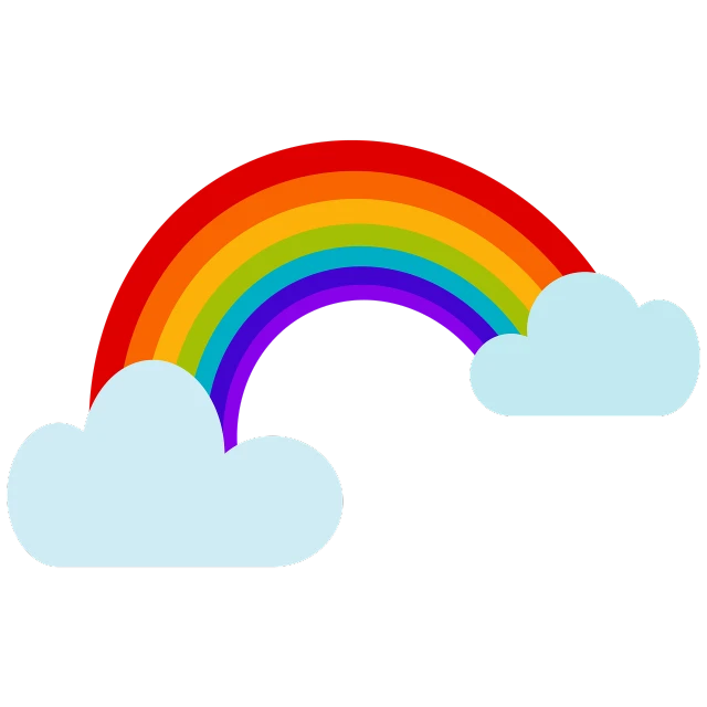 a rainbow and clouds on a black background, an illustration of, minimalism, simple illustration, accurate depiction, computer - generated, mario clouds