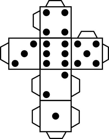 a black and white picture of a dice box, deviantart, drawn with dots, simple primitive tube shape, bird view, ffffound