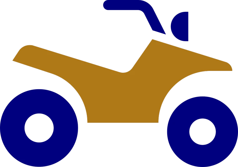 a yellow and blue atv on a black background, vector art, by Andrei Kolkoutine, pixabay, sōsaku hanga, one car, sand, pictogram, amber and blue color scheme