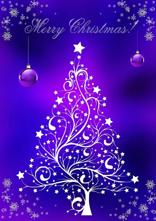 a purple christmas card with a christmas tree, vector art, by January Suchodolski, hurufiyya, iphone wallpaper, very beautiful photo, background image, xray art