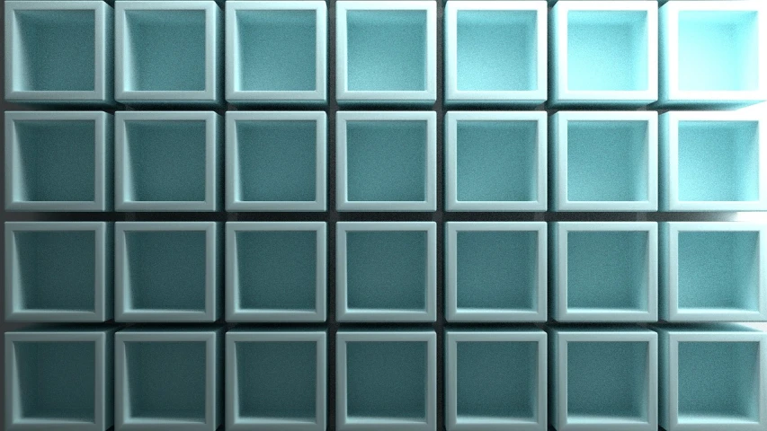 a computer keyboard sitting on top of a desk, a computer rendering, by Andrei Kolkoutine, digital art, dystopian floor tile texture, ice blue, 3 d metallic ceramic, blocks