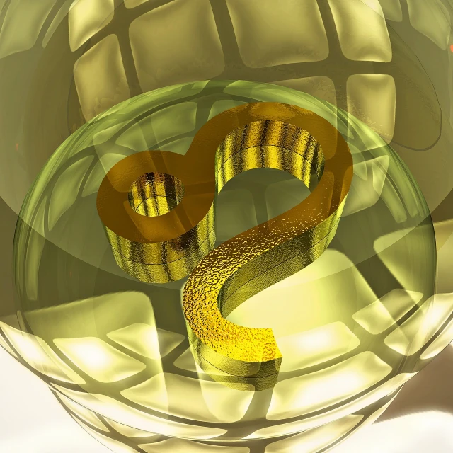 a glass vase with a snake inside of it, a digital rendering, inspired by Alexander Archipenko, flickr, on a reflective gold plate, question marks, 8k octae render photo, technological rings