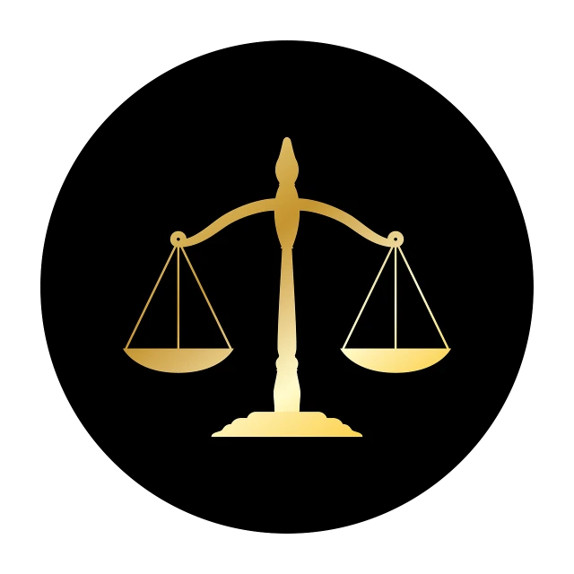 a golden balance scale on a black background, minimalist logo vector art, court politics, standing with a black background, jemal shabazz