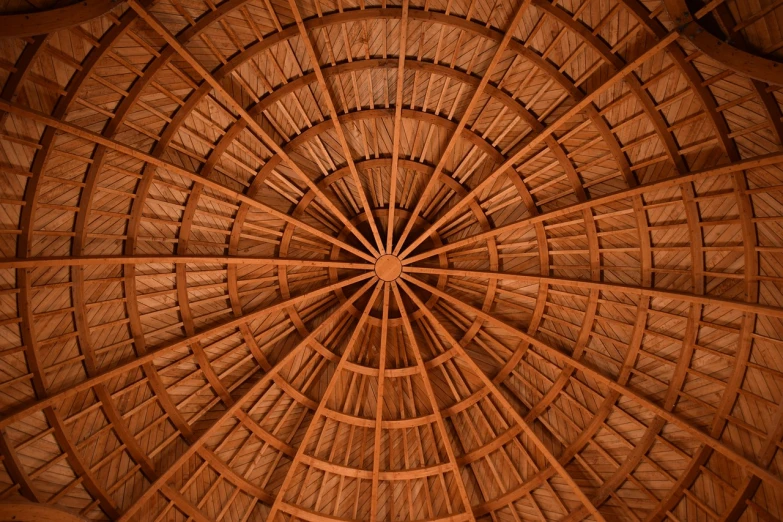 a view of the inside of a thatched roof, by Jon Coffelt, pexels, abstract illusionism, symmetrical crown, redwood background, rotunda, new mexico