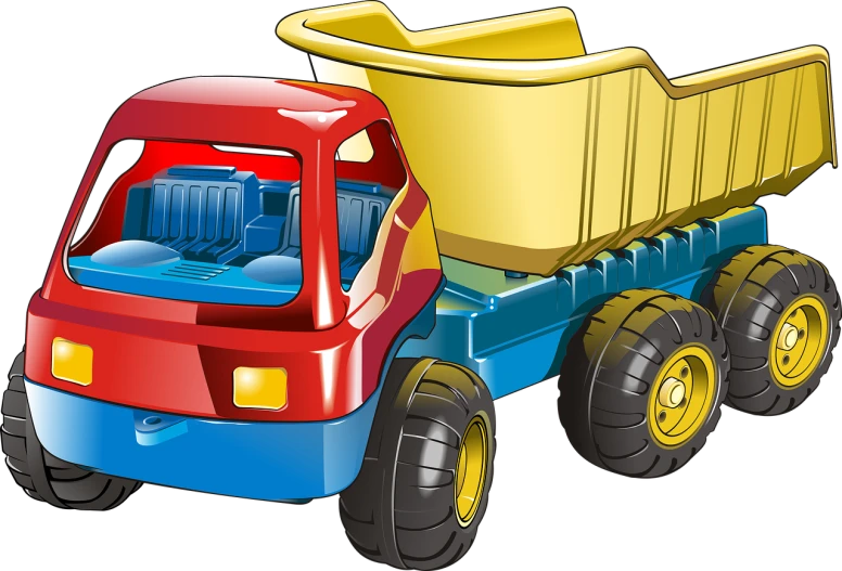 a cartoon dump truck on a black background, digital art, by Robert Richenburg, shutterstock, digital art, transformers toy, zoomed in, children, line - art