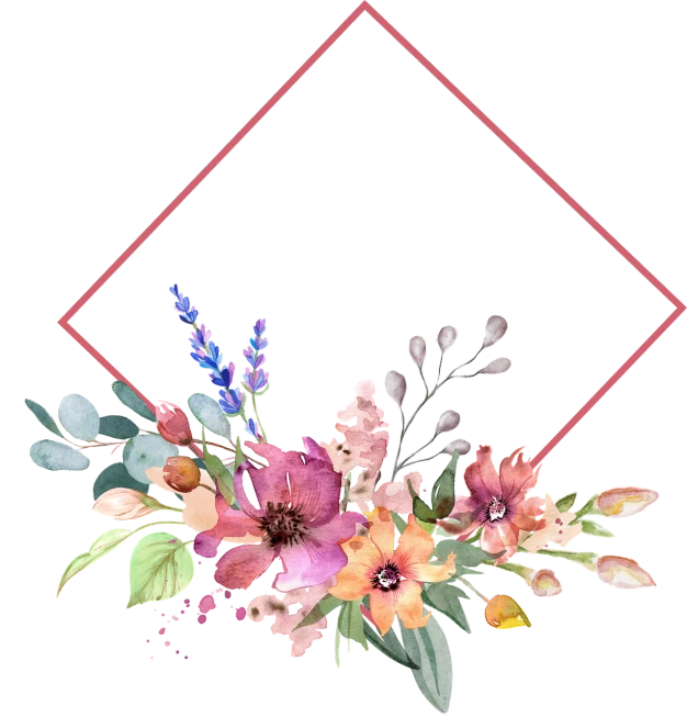 a bouquet of flowers on a black background, a watercolor painting, with a square, logo without text, beautiful frames, meadows