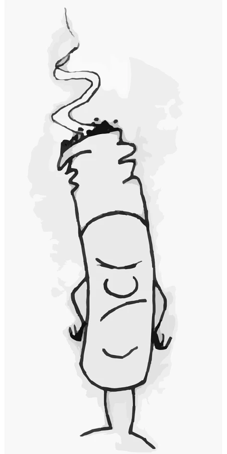 a black and white drawing of a cigarette, inspired by João Artur da Silva, reddit, courage the cowardly dog, poster, a creature 5 meters tall, [ digital art ]!!