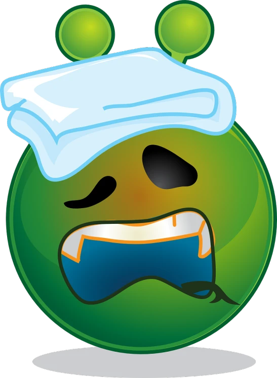 a green emoticion with a chef hat on, deviantart, mingei, snoring, high quality image, sick with a cold, ball