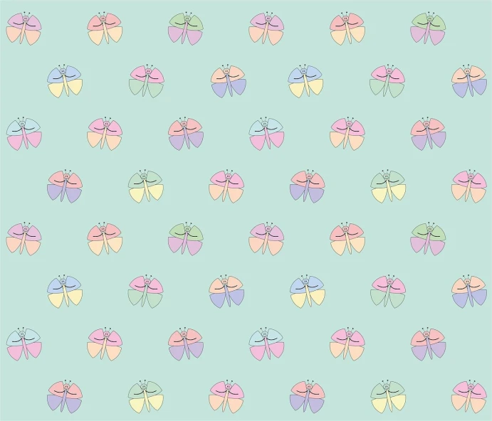 a pattern of cupcakes on a blue background, a digital rendering, by Taiyō Matsumoto, color field, beautiful moths, that has the form of a dragonfly, pastel green, stained glass background