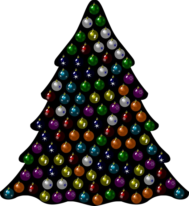 a christmas tree made of colored balls on a black background, a digital rendering, by David Garner, beads of sweat, y2k design, iphone wallpaper, spritesheet