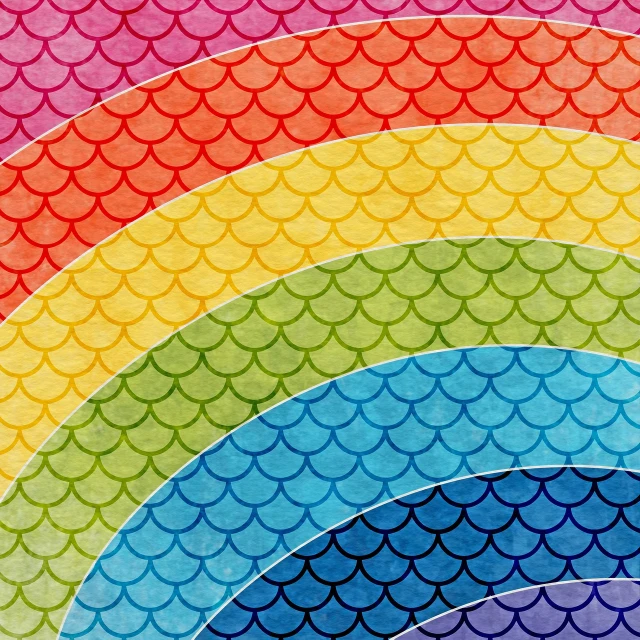 a close up of a rainbow colored background, vector art, inspired by Okuda Gensō, shutterstock, scales and fur, 1128x191 resolution, eric carle, simple curvilinear watercolor
