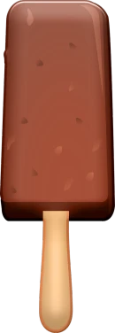 a piece of ice cream sitting on top of a table, a digital painting, inspired by Nyuju Stumpy Brown, trending on pixabay, gradient brown to red, rectangle, game top down view, single long stick