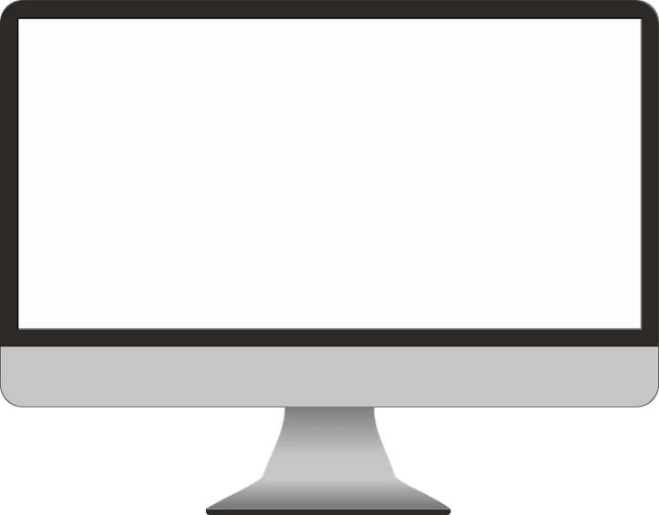 a computer monitor with a blank screen, pixabay, open negative space, black an white, (empty black void), logo without text