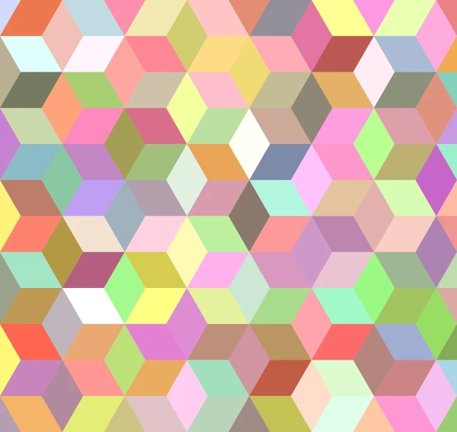 a multicolored pattern of squares and rectangles, vector art, shutterstock, crystal cubism, hexagonal wall, bangkok, psychedelic illustration