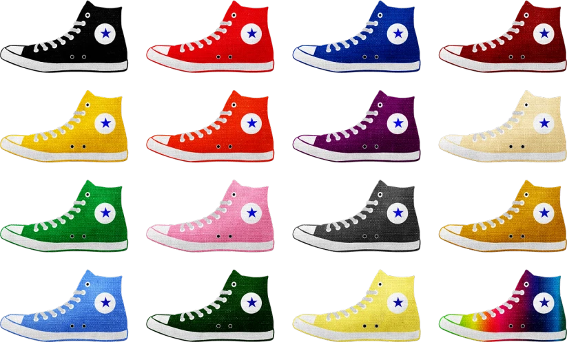 a bunch of different colored converses on a black background, inspired by Bradley Walker Tomlin, made with photoshop, aaaaaaaaaaaaaaaaaaaaaa, avatar image, skins