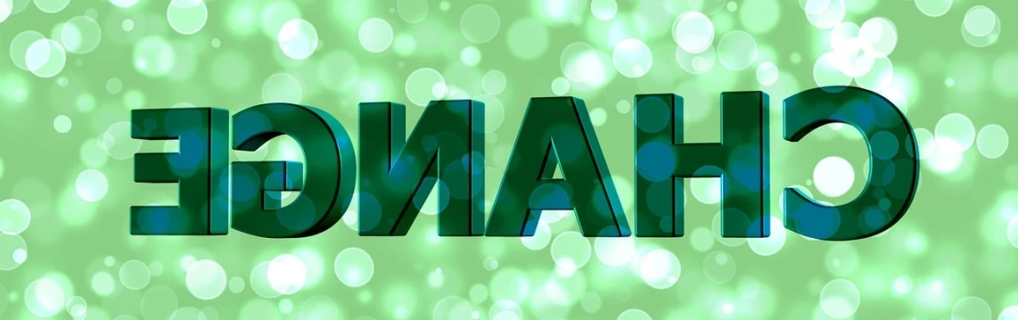 a close up of the word change on a green background, by Nándor Katona, trending on pixabay, digital art, dna, emerald, happy birthday, conan