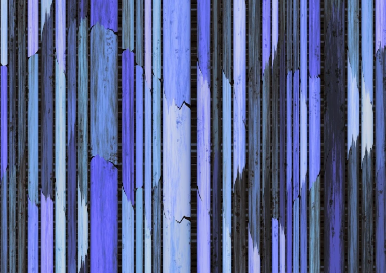 a black fire hydrant sitting in front of a blue wall, a digital rendering, inspired by Hans Hartung, generative art, high detailed thin stalagtites, in a corrupted forest, blue and purple, rough wooden fence