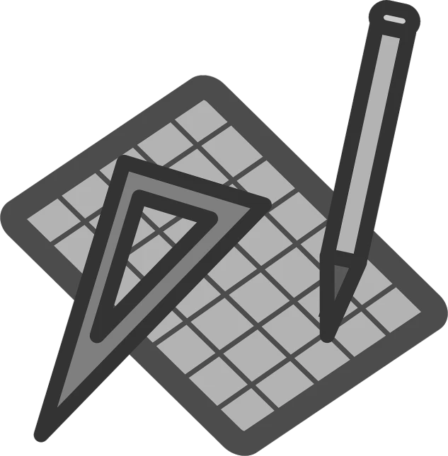 a pen sitting on top of a computer keyboard, a detailed drawing, pixabay, sharp geometrical squares, detailed vector, triangle, blackboard