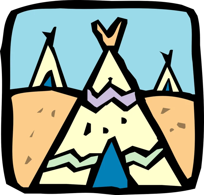 a teepee with a crown on top of it, a cave painting, by Robert Freebairn, pop art, vector, 2000s photo, full color illustration, tents