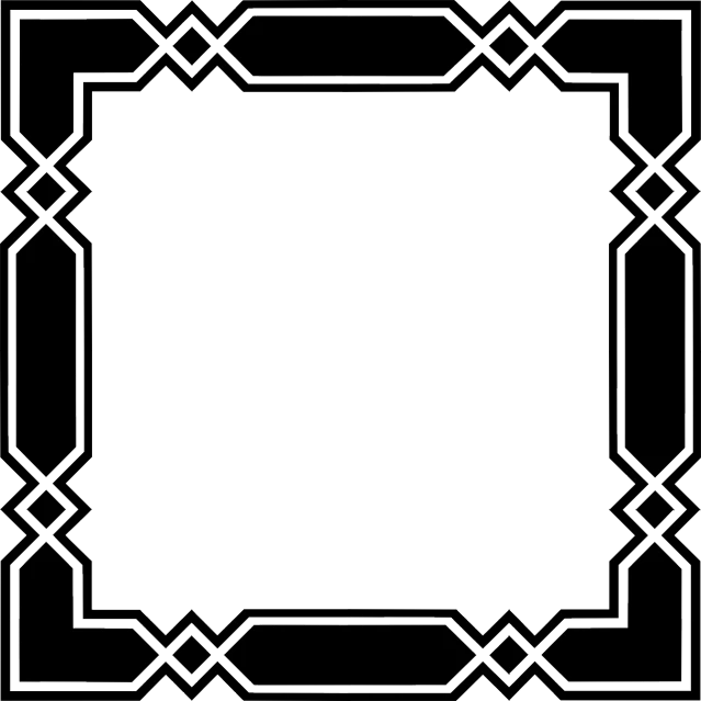 a black and white picture of a square frame, vector art, flickr, art deco borders, thick squares and large arrows, 2 0 5 6 x 2 0 5 6, link
