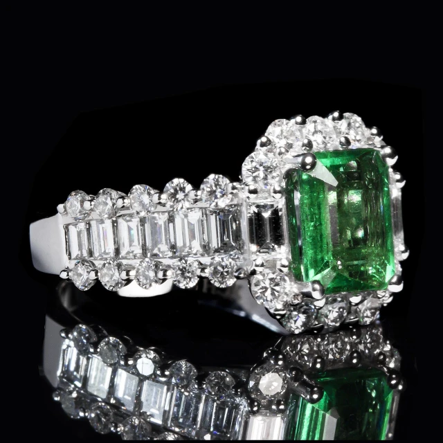 a close up of a green and white diamond ring, by artist, shutterstock, luxury furniture, cutout, rectangular, 🤬 🤮 💕 🎀