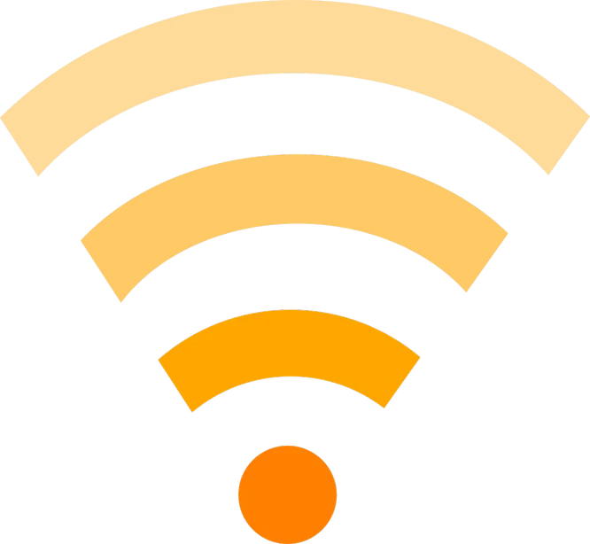 a wifi icon on a black background, an illustration of, by David Garner, sōsaku hanga, orange yellow, wikipedia, port, manila
