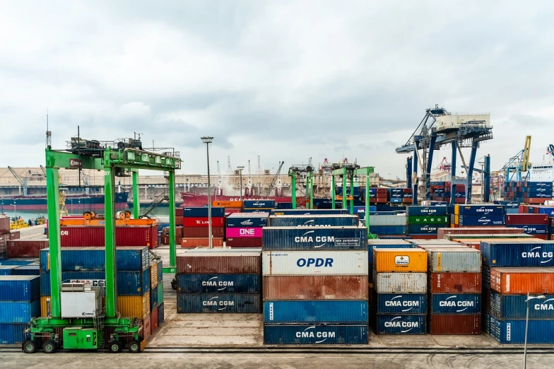 a large group of containers stacked on top of each other, by Elias Ravanetti, port scene background, 2 4 mm iso 8 0 0 color, israel, instagram photo