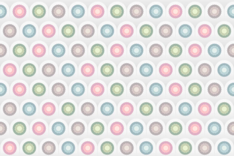 a colorful polka dot pattern on a white background, a pastel, inspired by Murakami, starburst, colorful]”, grayish, maya takamura