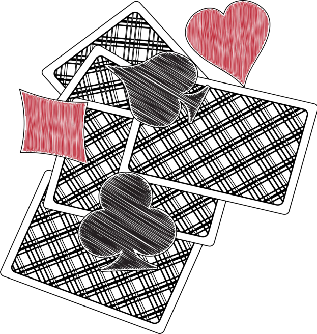 a set of playing cards with hearts and spades, by Pamela Drew, abstract illusionism, background ( dark _ smokiness ), scribbled, cutie mark, red and black colour scheme