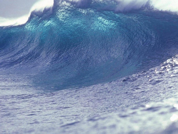 a man riding a wave on top of a surfboard, a picture, by Ken Elias, hurufiyya, blue crashing waves, banner, high resolution film still, wallpaper - 1 0 2 4