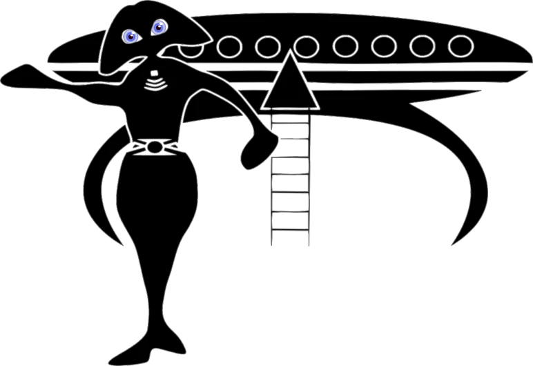 a woman standing in front of an airplane, inspired by Oskar Schlemmer, pixabay contest winner, afrofuturism, killer whale, teonanacatl glyph, egypt god, logo without text
