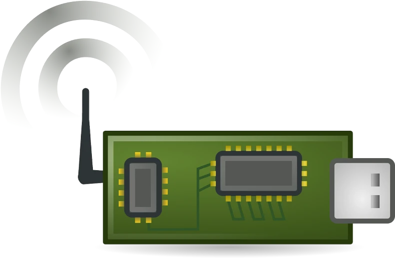 a computer chip connected to a wireless device, a computer rendering, pixabay, vectorised, tank, antenna, vert coherent
