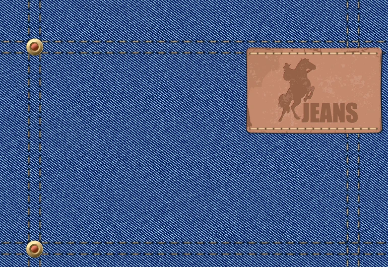 a jeans label with a cowboy on it, inspired by Masamitsu Ōta, trending on pixabay, sōsaku hanga, seamless fabric pattern 8k, realistic background, high detail illustration, beginner