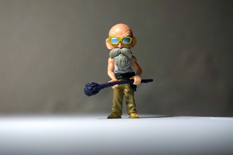 a figurine of a man with a beard and glasses, a character portrait, inspired by Johannes Helgeson, process art, character dragonball, with axe, skinny breaking bad, toys figures