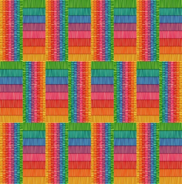 an image of a colorful checkered pattern, inspired by Yaacov Agam, trending on pixabay, seamless fabric pattern 8k, scribbled lines, rainbow colored, repeating