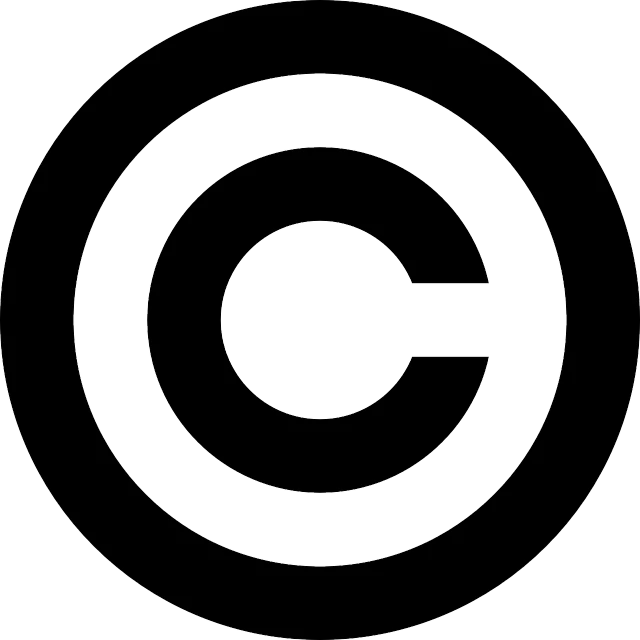 a black and white picture of a copyright symbol, cyprus, without duplication content, all enclosed in a circle, left align content