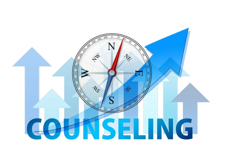 a compass with the words counseling on it, conceptual art, svg illustration, charts, stock photo, growth